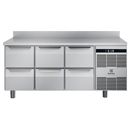 Digital Cabinets6x1/2 drawer Refrigerated Counter with backsplash, -2+8°C, AISI 304, R290