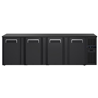 Digital Cabinets4-door Back Bar Refrigerator, solid doors, +2+8°C, black prepainted/AISI 304, R290