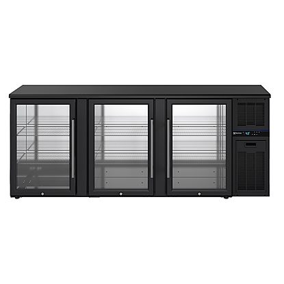 Digital Cabinets3-door Back Bar Refrigerator, glass doors, +2+8°C, black prepainted/AISI 304, R290