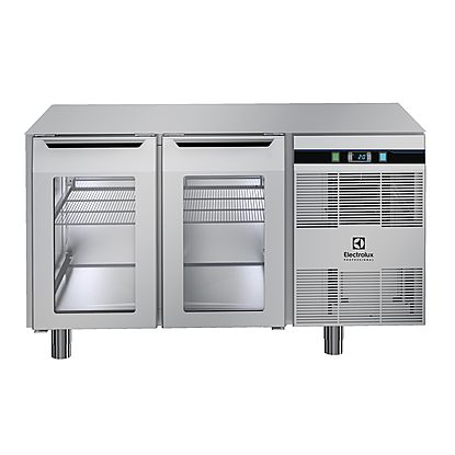 Digital Cabinets2-glass door Refrigerated Counter without worktop, +3+10°C, 2/1GN capacity, AISI 304, R290