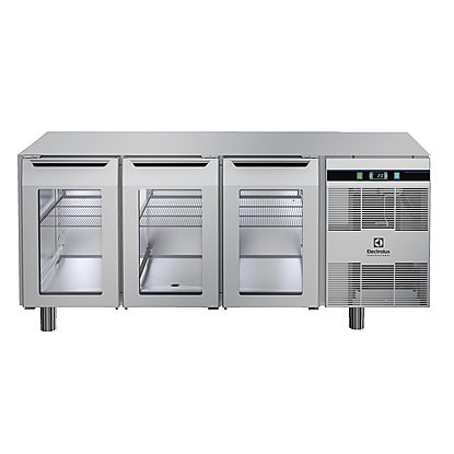 Digital Cabinets3-glass door Refrigerated Counter without worktop, +3+10°C, 2/1GN capacity, AISI 304, R290