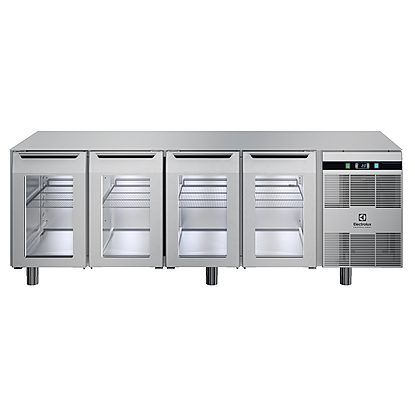 Digital Cabinets4-glass door Refrigerated Counter without worktop, +3+10°C, 2/1GN capacity, AISI 304, R290