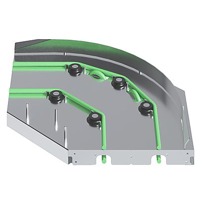 Handling System for Rack TypeTrays Cord Conveyor Curve 90° with Legs