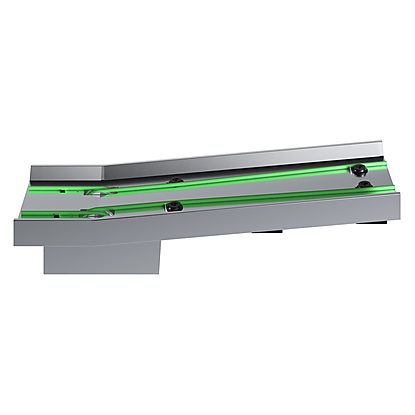 Handling System for Rack TypeSloped 5° cord conveyor for trays with glasses