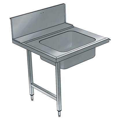 Handling System for Pot & PansPre-wash/Unloading Table with Deep Left Basin, 1400mm