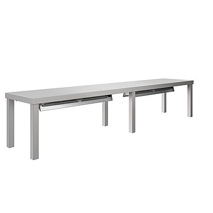 Preparazione Statica Mensola da banco con luce a led e lampada in ceramica per riscaldare, da 2000 mm