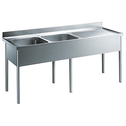 Premium Preparation 2100 mm Sink Unit with 2 Bowls – Right Drain