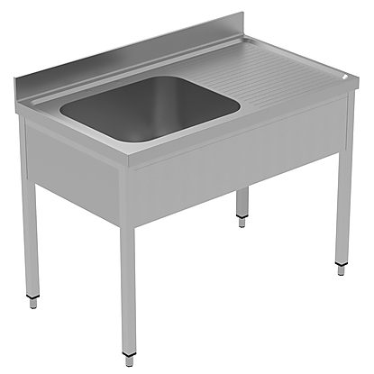 PLUS – Static Preparation 1200 mm Sink Unit with 1 Bowl – Right drain