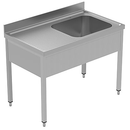 PLUS – Static Preparation 1200 mm Sink Unit with 1 Bowl – Left Drainer