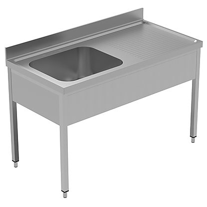 PLUS – Static Preparation 1400 mm Sink Unit with 1 Bowl – Right drain