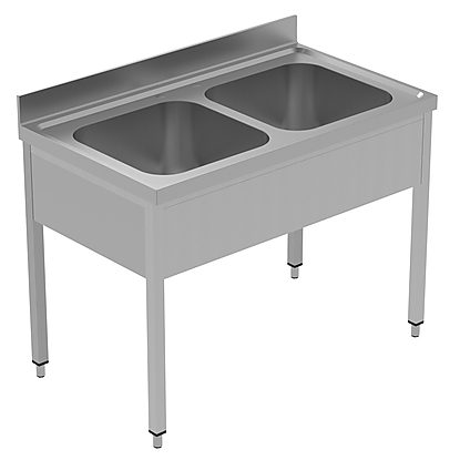 PLUS – Static Preparation 1200 mm Sink Unit with 2 Bowls