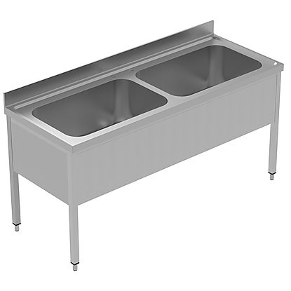 PLUS – Static Preparation 1800 mm Soaking Sink with 2 Bowls