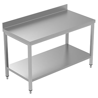 PLUS – Static Preparation 1500 mm Work Table with Upstand and with Lower Shelf