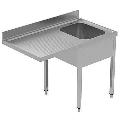 PLUS – Static Preparation 1200 mm Sink Unit for Dishwasher with 1 Bowl – Left Drain