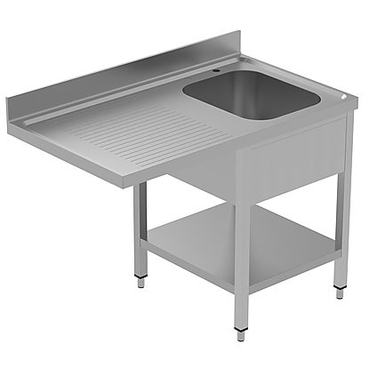 PLUS – Static Preparation 1200 mm Sink Unit DW with 1 Bowl with Shelf – Left Drain