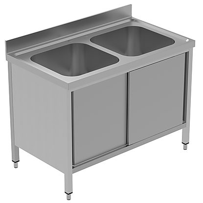 PLUS – Static Preparation 1200 mm Sink Cupboard with 2 Bowls