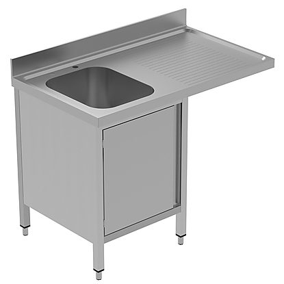 PLUS – Static Preparation 1200 mm Sink Cupboard for Dishwasher with 1 Bowl – Right Drainer