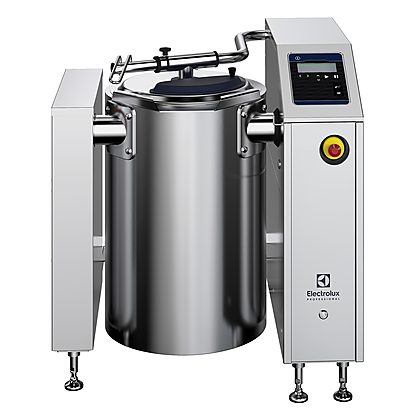 High Productivity Cooking Smart Electric Boiling Pan 50lt, 600mm tilting height, with feet