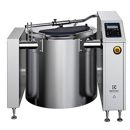 High Productivity Cooking Promix Electric Boiling Pan with Stirrer 200lt, 600mm tilting height, with feet