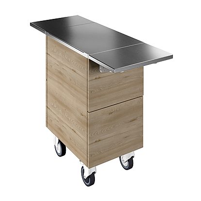 Flexy Compact Ambient unit on cupboard (1GN) with wheels, overshelf with LED lights, H=900mm