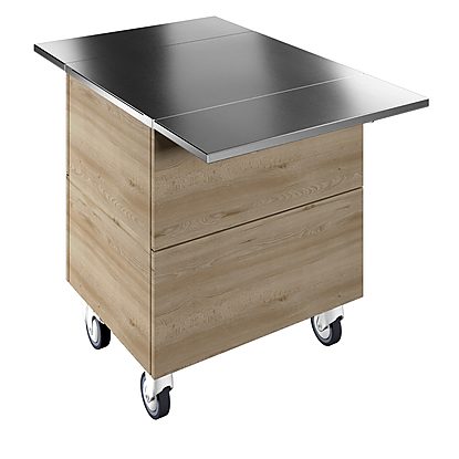 Flexy Compact Ambient unit on cupboard (2GN) with wheels, overshelf with LED lights, H=900mm