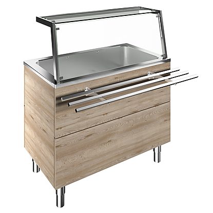 Flexy Compact Bain-marie, one well (3GN) H=900mm, overshelf with LED lights