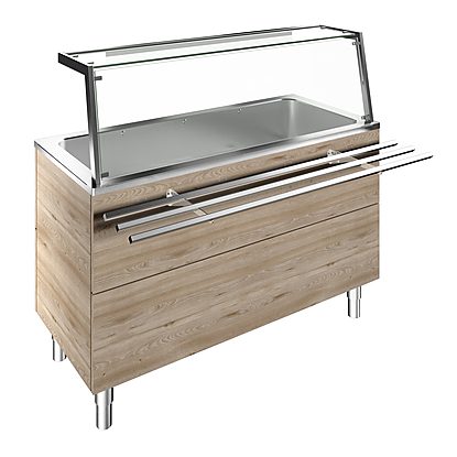Flexy Compact Bain-marie, one well (4GN) H=900mm, overshelf with LED lights