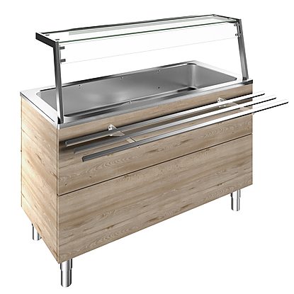 Flexy Compact Refrigerated well on cupboard, static with fan (4GN) overshelf with LED lights, H=900mm