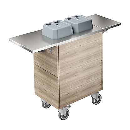 Flexy Compact Plate Dispenser Trolley, 2 cylinders – Ø180-250 mm, 2 tray sliders, h.900