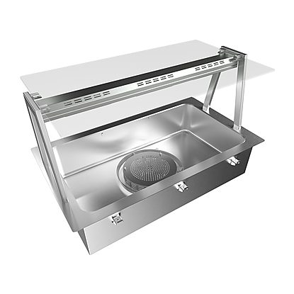 Drop-In Drop-in bain-marie, air ventilated, with one well (3 GN container capacity) and A overshelf