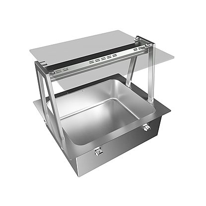 Drop-In Drop-in bain-marie, with one well (2 GN container capacity) and A overshelf