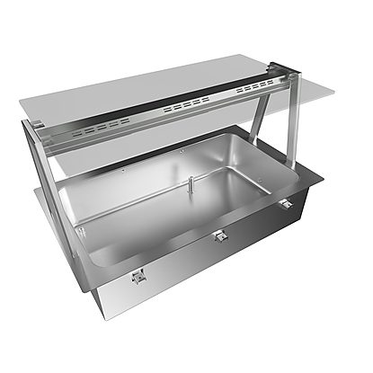 Drop-In Drop-in bain-marie, with one well (3 GN container capacity) and A overshelf