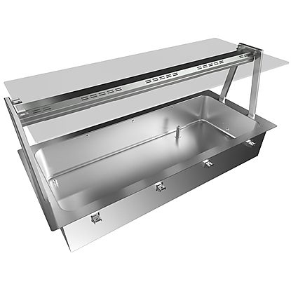 Drop-In Drop-in bain-marie, with one well (4 GN container capacity) and A overshelf
