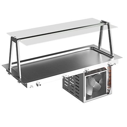 Drop-In Drop-in refrigerated stainless steel surface (4 GN container capacity) with A overshelf