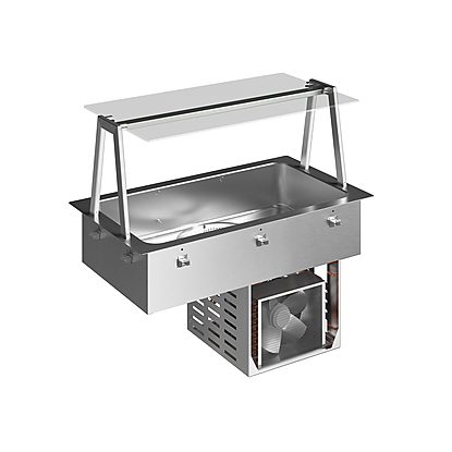 Drop-In Drop-in refrigerated well, static with fan (3 GN container capacity) and A overshelf