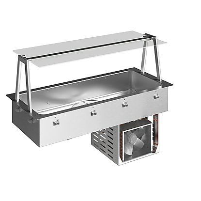 Drop-In Drop-in refrigerated well, static with fan (4 GN container capacity) and A overshelf