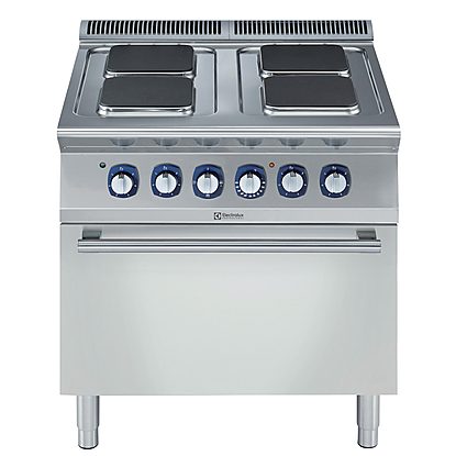 Modular Cooking Range Line 700XP 4-Hot Square Plates Electric Boiling Top Range on Electric Oven
