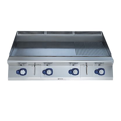 Modular Cooking Range Line 900XP 1200mm Gas Fry Top HP, Smooth and Ribbed scratch resistant chromium Plate