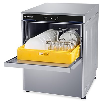 Warewashing Undercounter Dishwasher Insulated with pressure boiler drain pump, rinse aid & detergent dispensers