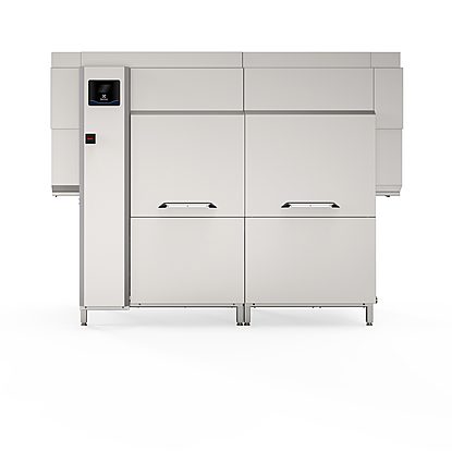 Warewashing green&clean dual rinse rack type dishwasher with Energy Saving Device, 250 racks/hour, electric 50Hz