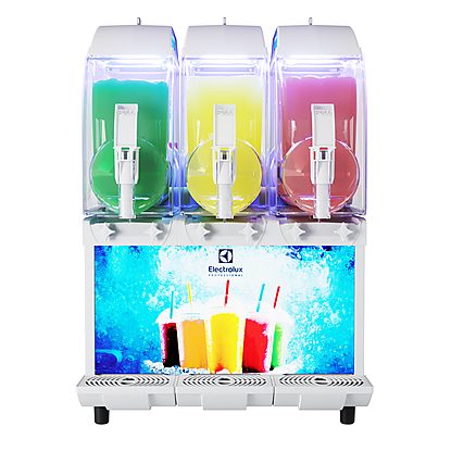 Frozen Frozen granita dispenser with 3 bowls, electronic control and lighted panel, UV light