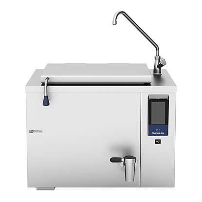 High Productivity Cooking Electric Rectangular Boiling Pan, 200lt, Freestanding + Tap