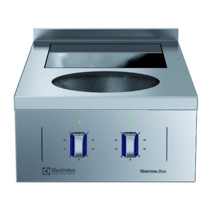 Modular Cooking Range Line thermaline 85 – Induction Wok and Plate, 1 Side with Backsplash