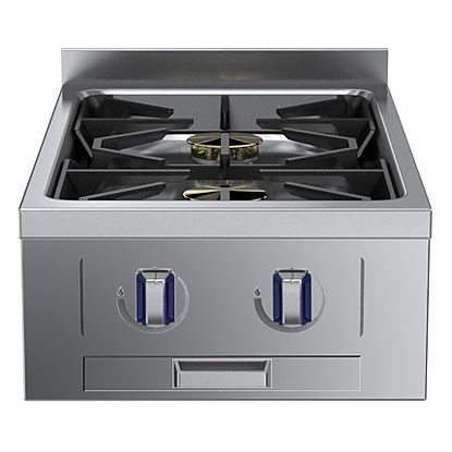 Modular Cooking Range Line thermaline 85 – 2-Burner Gas Top with Ecoflam, 1 Side, Backsplash