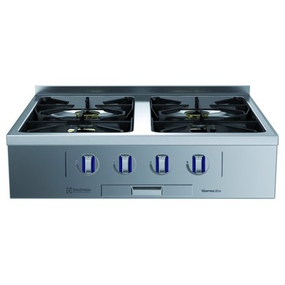 Modular Cooking Range Line thermaline 85 – 4-Burner Gas Top with Ecoflam, 1 Side, Backsplash