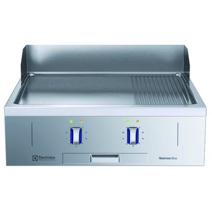 Modular Cooking Range Line thermaline 85 – Full Module Electric Fry Top with Mixed Plate, 1 Side with Backsplash