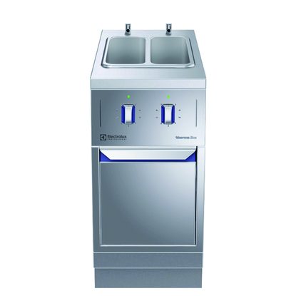 Gamma cottura modulare thermaline 85 – Cuocipasta elettrico 2 vasche da 5 lt, 1 lato operatore, alzatina