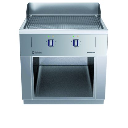 Modular Cooking Range Line thermaline 85 – Full Module Freestanding Electric Fry Top, 1 Side with Backsplash