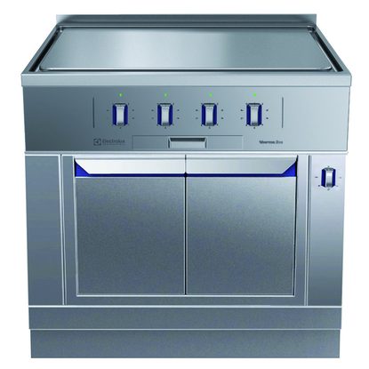Modular Cooking Range Line thermaline 85 – 4 Zone Electric Solid Top on Warming Cabinet, 1 Side with Backsplash H=700
