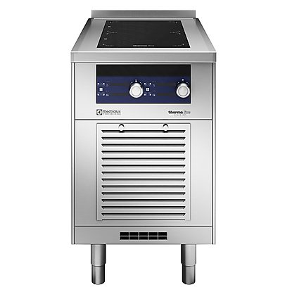 Modular Cooking Range Line thermaline 85 – 2 Zone Full Surface Induction Top on Closed Base, 1 Side, Backsplash